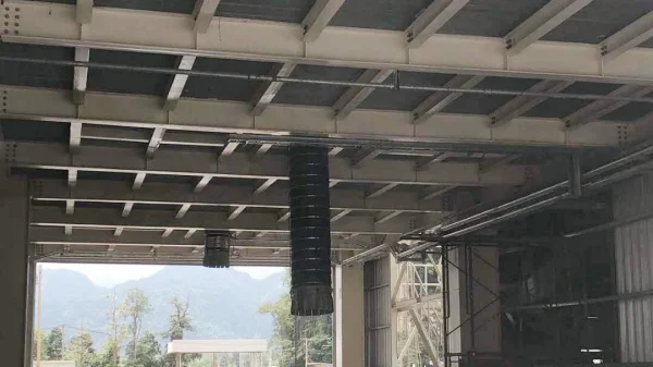 telescopic loading spout for dry fine powder loading