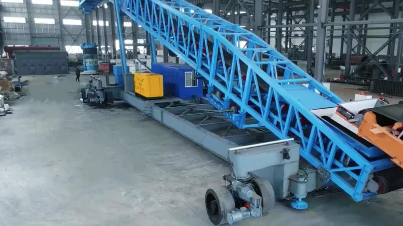 cambered boom shiploader