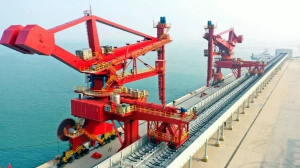 screw grab ship unloader